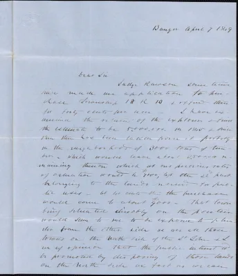 Samuel Cony to George Coffin, 7 April 1849