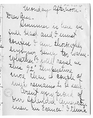 Letter from Arry Mayer to Bess Wallace