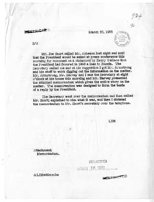 Memorandum of Telephone Conversation with Secretary of State Dean Acheson and White House Press Secretary Joseph Short, with Attachment