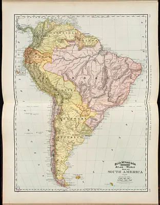 Rand, McNally & Co.'s indexed atlas of the world map of South America