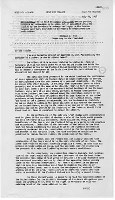 Press Release, Veto Message from President Harry S. Truman to the United States Senate