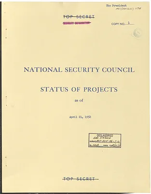 Report, National Security Council Status of Projects