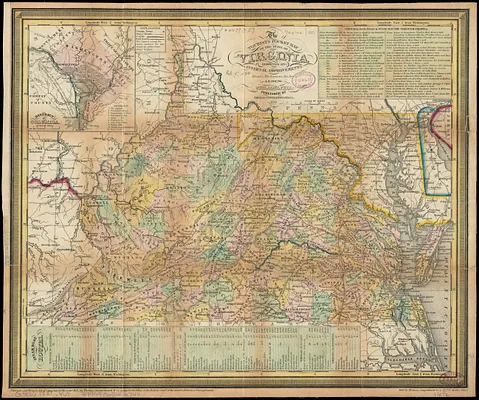 The tourist's pocket map of the state of Virginia