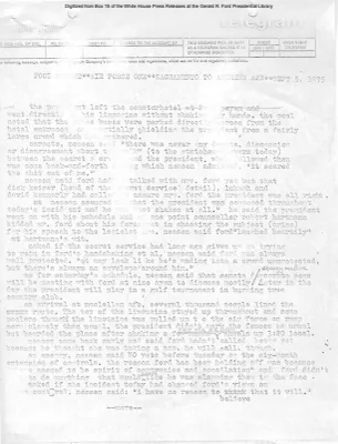 Pool Report, Air Force One, Sacramento to Andrews AFB, September 5, 1975
