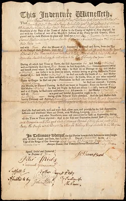 Samuel Hardiman indentured to apprentice with Joshua Beal [Beales] of Boston, 18 November 1763