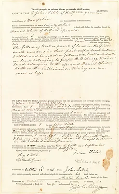 Deed, John Fitch to Daniel White, 1845