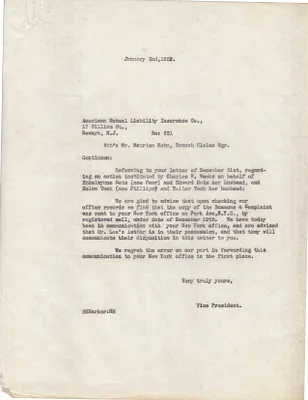 Letters Sent to Maurice Kohn [M. Kohn], January 2, 1929