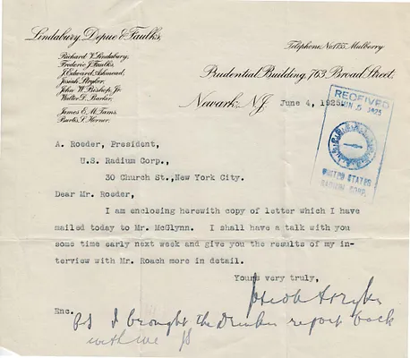 Letters Received to A. Roeder, June 4, 1925