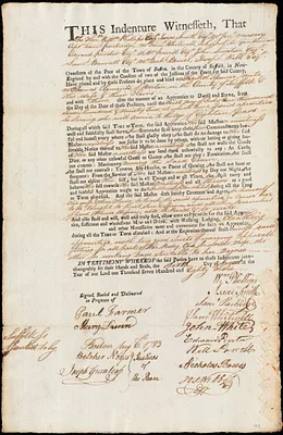Elizabeth Spencer indentured to apprentice with Thomas Clements of Boston, 6 August 1783