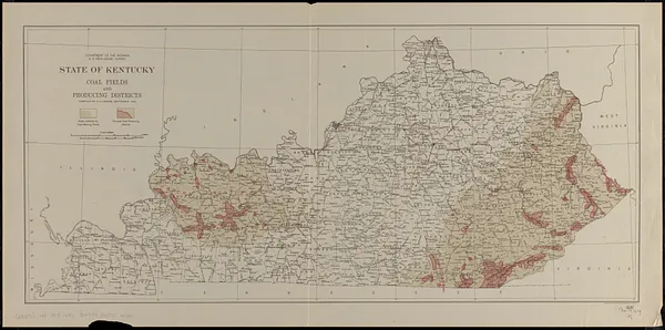 State of Kentucky coal fields and producing districts