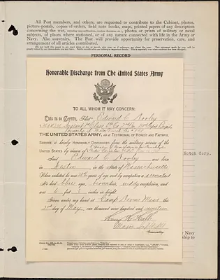 Honorable discharge form of Edward Connell Dooley