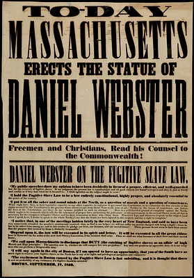 Today Massachusetts erects the statue of Daniel Webster
