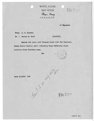 Cable from H. D. Maxwell to Justin Wolf