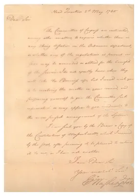 Letter from George Washington to Henry Knox