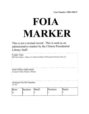FBI Files Matter – Indices of Archived Personnel Security Files [3]