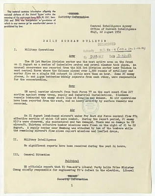 Memorandum, Daily Korean Bulletin