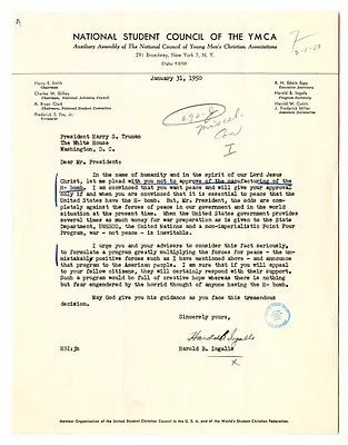 Letter from Harold B. Ingalls to President Harry S. Truman