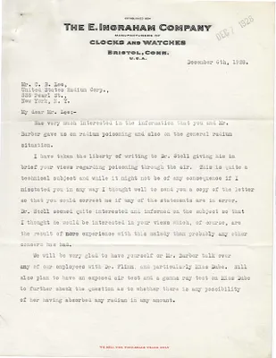 Letters Received to C.B. Lee, December 6, 1928