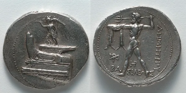 Tetradrachm: Nike on Ship's Prow (obverse); Poseidon (reverse)
