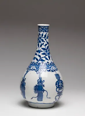 Bottle with Hanging Ornaments and Vases