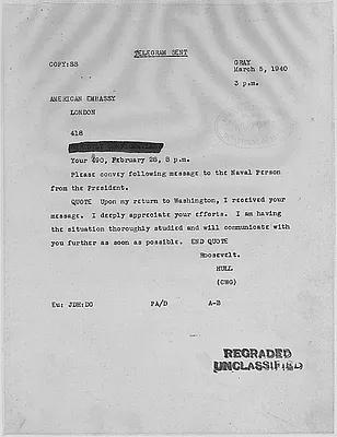 Franklin D. Roosevelt to Winston Churchill