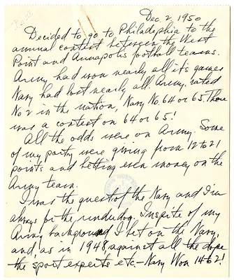 Longhand Note of President Harry S. Truman