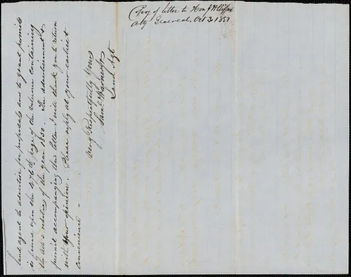 Copy of a letter from Samuel Warner to J. H. Clifford, 3 October 1851