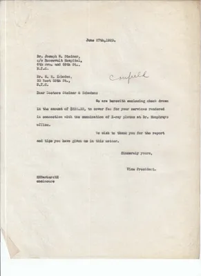 Letters Sent to Dr. Joseph M. Steiner, Dr. H.M. Imboden, June 27, 1929