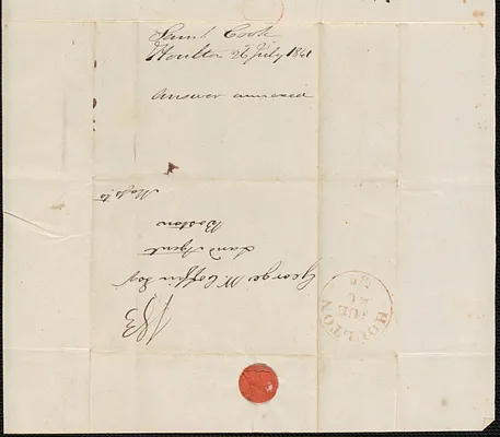 Samuel Cook to George Coffin, 26 July 1841