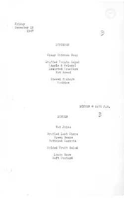 White House Luncheon and Dinner Menu