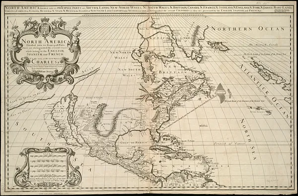 North America, divided into its principall parts where are distinguished the severall states which belong to the English, Spanish, and French