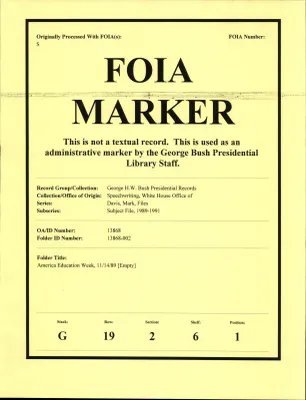 America Education Week 11/14/89 [Empty] [OA 8748]