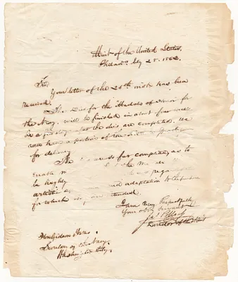 Letter from James Pollock, Director of the Mint to Gideon Welles, Secretary of the Navy