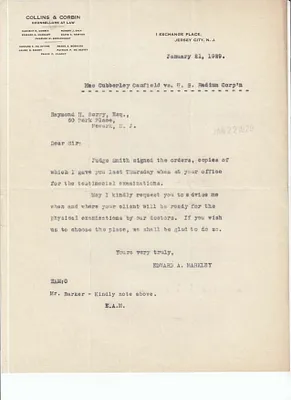 Letters Received to Raymond H. Berry, January 21, 1929