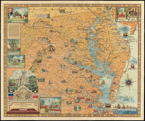 A descriptive map of the region within one hundred miles of the capital of the United States