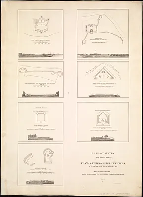 Plans & views of Rebel defences, coast of South Carolina