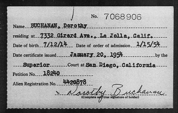 Buchanan, Dorothy - 1954