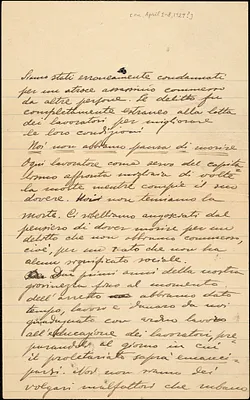 Autographed letter to [Nicola Sacco and Bartolomeo Vanzetti], [ca. 1-8 April 1927?]