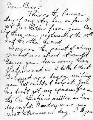 Letter from Harry S. Truman to Bess Wallace