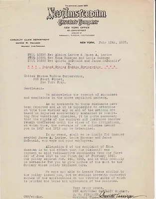 Letters Received, July 12, 1927
