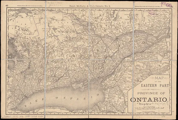 Map of the eastern part of the Province of Ontario