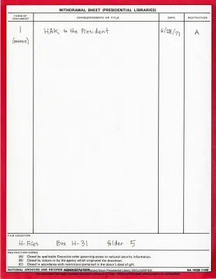 NSC Meeting Middle East Review 6/29/71