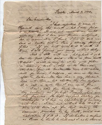 A.C. Spooner to [Mary Holmes Spooner] March 9 1844
