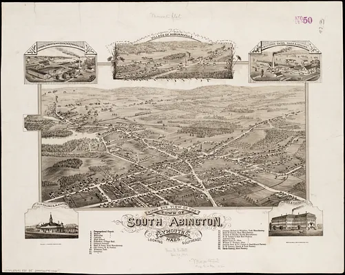 Bird's eye view of the town of South Abington, Plymouth Co., Mass