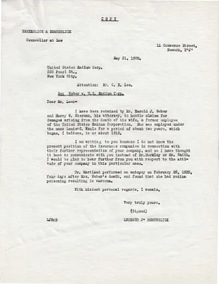 Letters Received to C.B. Lee, May 31, 1935