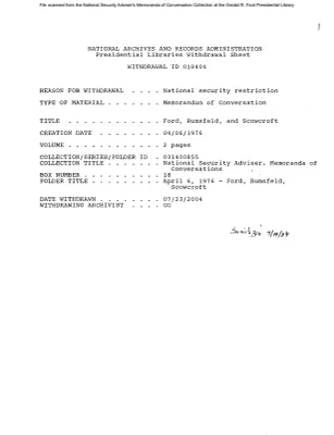 April 6, 1976 - Ford, Rumsfeld, Scowcroft