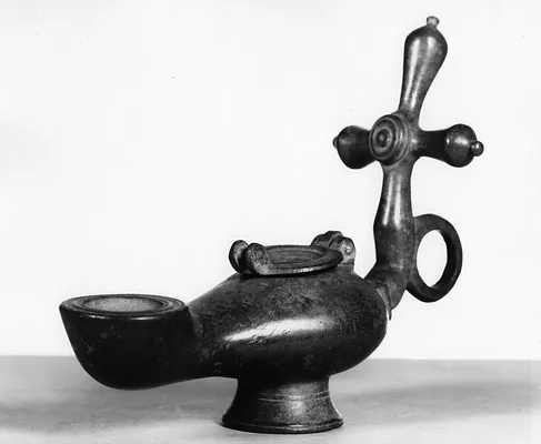 Oil Lamp with a Cross