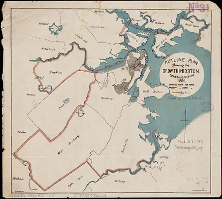 Outline plan showing the growth of Boston