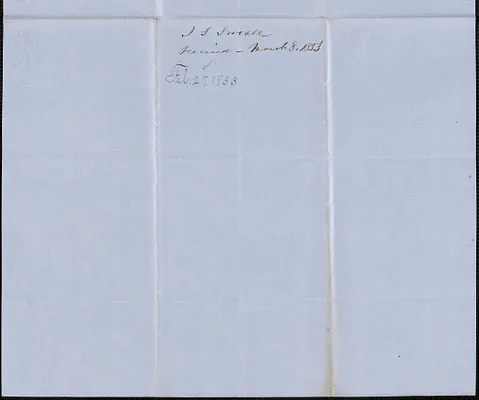 Isaac S. Small to Samuel Warner, 27 February 1853
