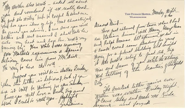 Letter from Lyndon Johnson to Lady Bird Taylor